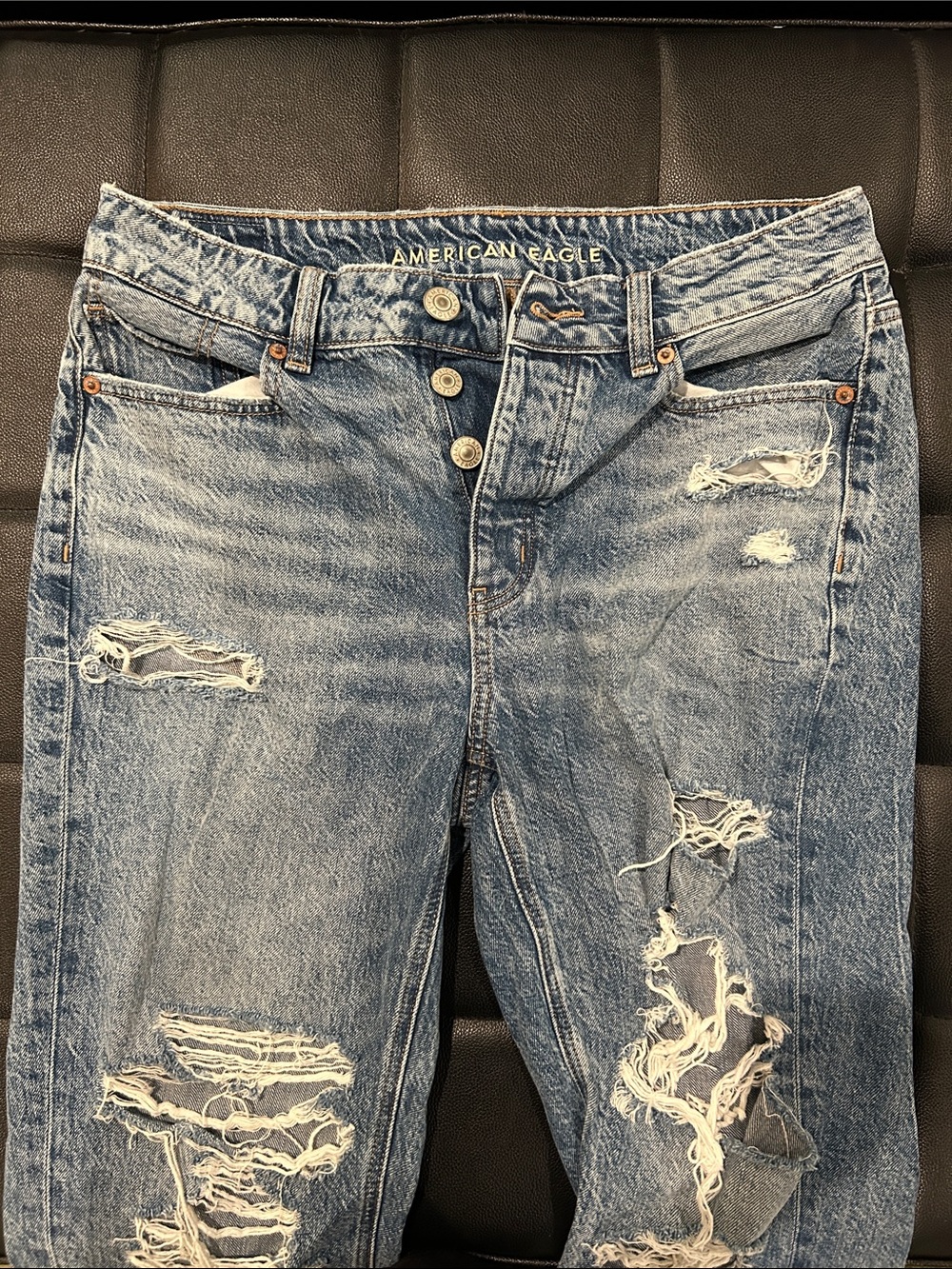 American Eagle Outfitters Distressed Light Blue Boyfriend Jeans